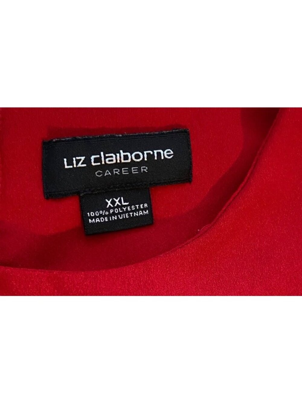 Liz Claiborne Women's XXL Red Sleeveless Blouse Ruffle Front Career Office - Picture 3 of 9